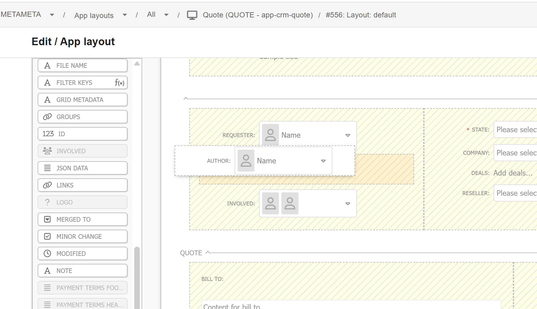Visual layout editor